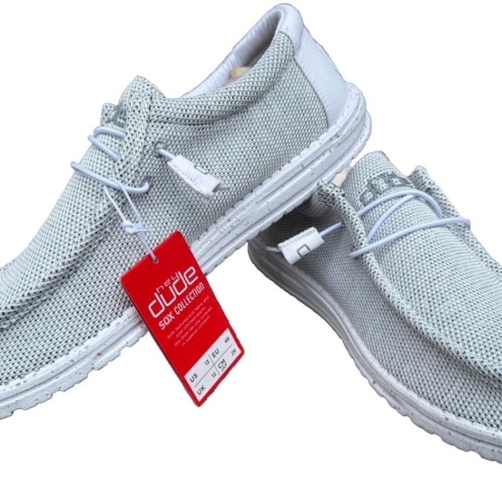 Hey Dude Wally Sox Men’s Slip-on Shoes Color Stone White Size 13